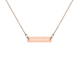 Rooted in Love Engraved Silver Bar Chain Necklace