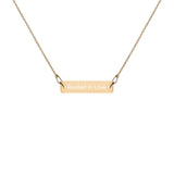 Rooted in Love Engraved Silver Bar Chain Necklace