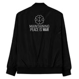 Maintaining Peace is War Premium recycled bomber jacket