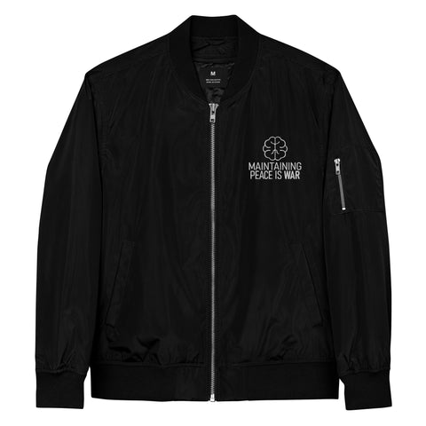 Maintaining Peace is War Premium recycled bomber jacket