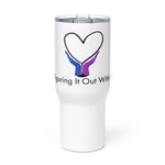 Figuring it Out With U Travel mug with a handle