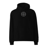 Maintaining Peace is War Black Logo Embroidered oversized hoodie