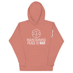 Maintaining Peace is War White Logo Hoodie