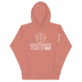 Maintaining Peace is War White Logo Hoodie