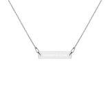 Rooted in Love Engraved Silver Bar Chain Necklace