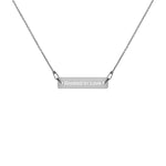 Rooted in Love Engraved Silver Bar Chain Necklace